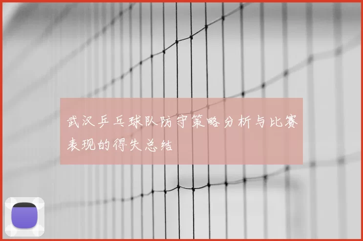 武汉乒乓球队防守策略分析与比赛表现的得失总结